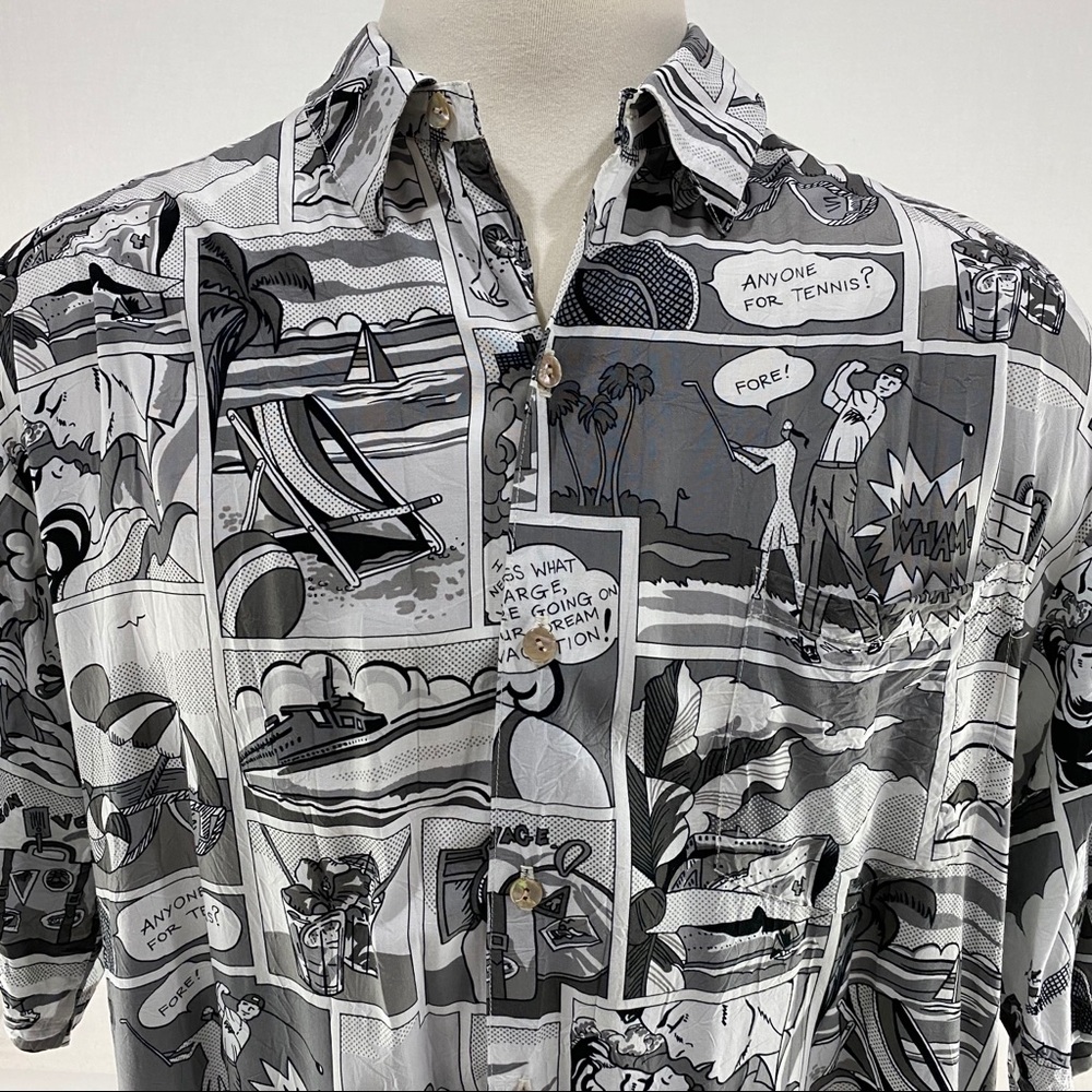 Vtg Tori Richard comic strip Hawaiian shirt